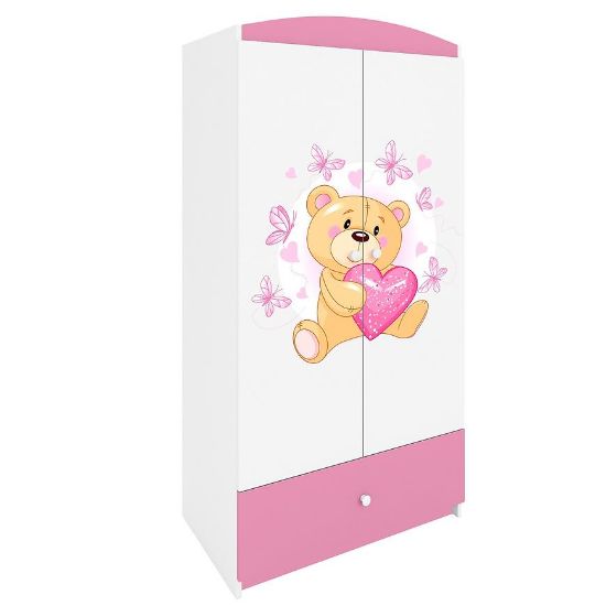 Drabužių spinta Babydreams Pink - Meškiukas drugelis paveikslėlis