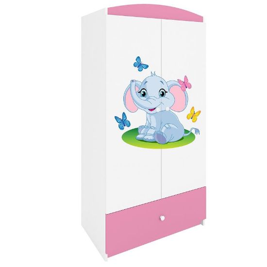 Drabužių spinta Babydreams Pink - Elephant paveikslėlis
