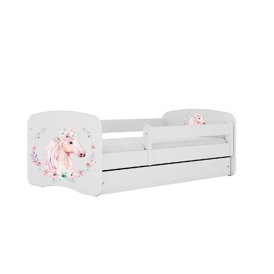 Vaikiška lova su čiužiniu ir stalčiumi Babydreams balta 70x140 Konik paveikslėlis