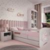 Vaikiška lova su čiužiniu ir stalčiumi Babydreams balta 70x140 Konik paveikslėlis
