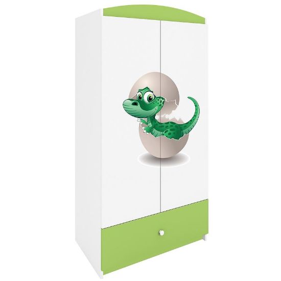 Drabužių spinta Babydreams Green - Dino paveikslėlis