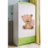 Drabužių spinta Babydreams Green - Teddy Bear Flowers paveikslėlis