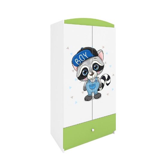 Babydreams Žalioji drabužių spinta - Raccoon paveikslėlis