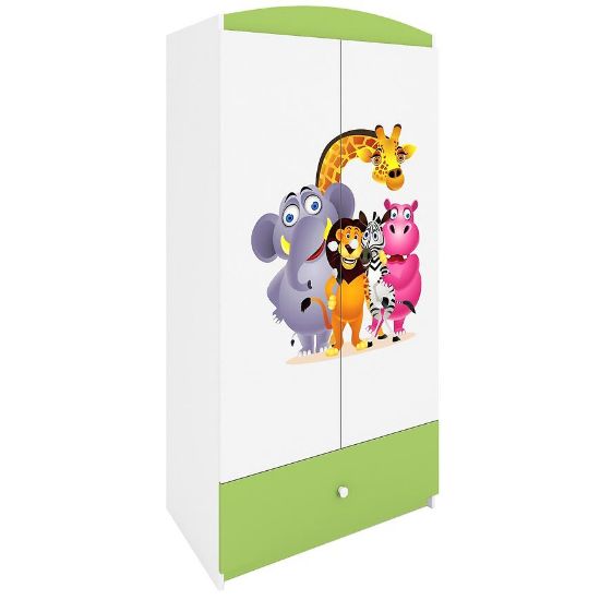 Drabužių spinta Babydreams Green - Zoo paveikslėlis