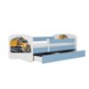 Vaikiška lova su čiužiniu ir stalčiumi Babydreams Blue 70x140 sunkvežimis paveikslėlis