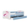 Vaikiška lova su čiužiniu ir stalčiumi Babydreams Blue 70x140 Vienaragis paveikslėlis