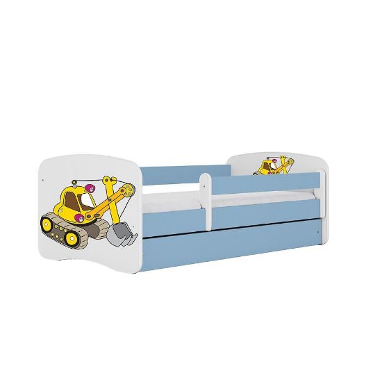 Vaikiška lova su čiužiniu ir stalčiumi Babydreams Blue 70x140 Digger paveikslėlis