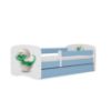 Vaikiška lova su čiužiniu ir stalčiumi Babydreams Blue 70x140 Dino paveikslėlis