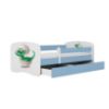 Vaikiška lova su čiužiniu ir stalčiumi Babydreams Blue 70x140 Dino paveikslėlis