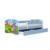 Vaikiška lova su čiužiniu ir stalčiumi Babydreams Blue 70x140 Safari paveikslėlis