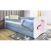 Vaikiška lova su čiužiniu ir stalčiumi Babydreams Blue 80x160 Vienaragis paveikslėlis