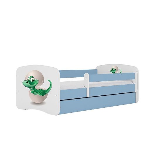 Vaikiška lova su čiužiniu ir stalčiumi Babydreams Blue 80x160 Dino paveikslėlis