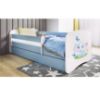 Vaikiška lova su čiužiniu ir stalčiumi Babydreams Blue 80x160 Elephant paveikslėlis