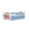 Vaikiška lova su čiužiniu ir stalčiumi Babydreams Blue 80x160 Zoo paveikslėlis