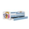 Vaikiška lova su čiužiniu ir stalčiumi Babydreams Blue 80x160 Zoo paveikslėlis