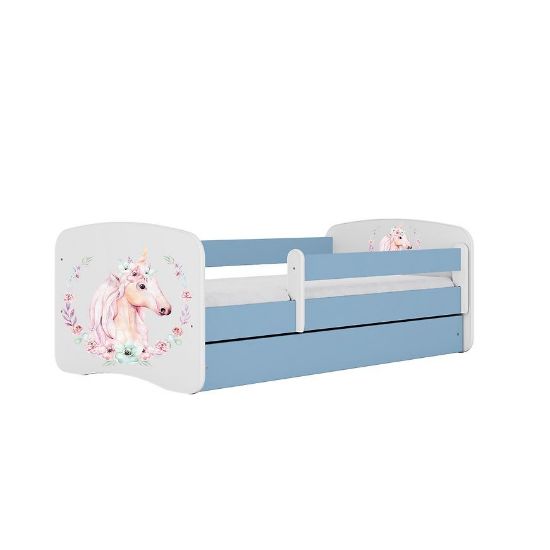 Vaikiška lova su čiužiniu ir stalčiumi Babydreams Blue 80x180 Konik paveikslėlis