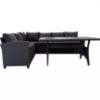Stanso juoda technorotango kampinė sofa su aukštu valgomojo stalu paveikslėlis