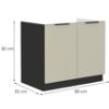 Virtuvės spintelė Arona Cashmere 80zl 2f bb paveikslėlis