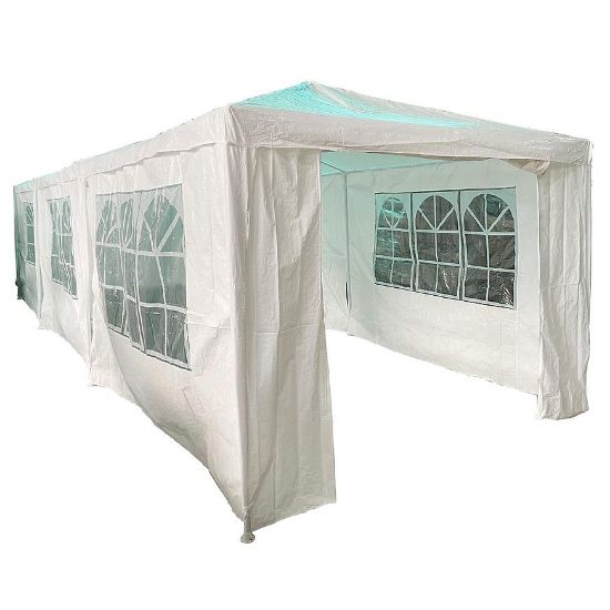 Sodo paviljonas 3x9x2,7 m baltas paveikslėlis