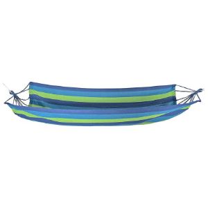 Rodyti išsamią informaciją apie Dryžuotas sodo hamakas 200x100cm mėlynas Dryžuotas sodo hamakas 200x100cm mėlynas paveikslėlis