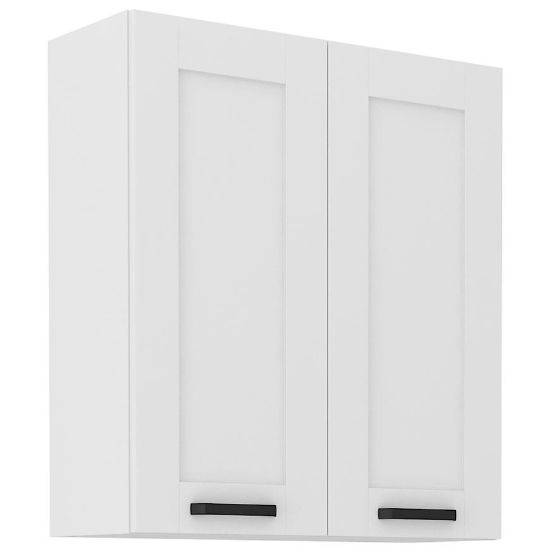 Virtuvinė spintelė LUNA balta matinė/balta 80g-90 2f paveikslėlis