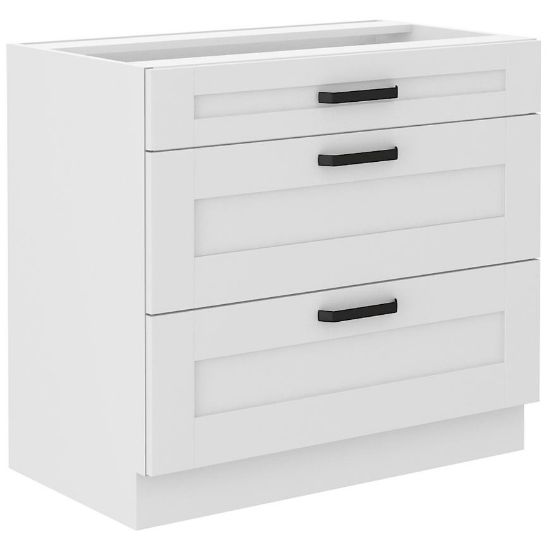 Virtuvės spintelė LUNA balta matinė/balta 80d 3s bb paveikslėlis