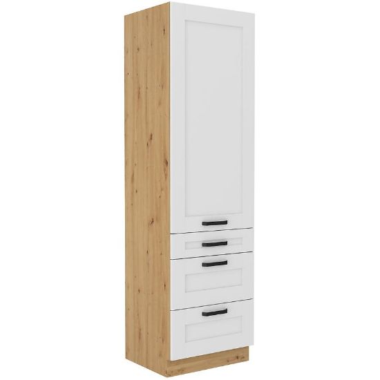 LUNA virtuvės spintelė balta matinė/artisan 60dks-210 3s 1f paveikslėlis