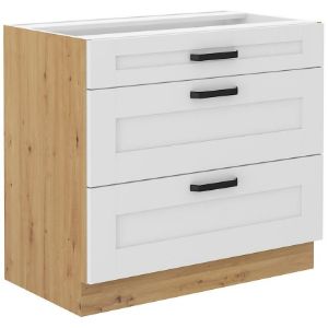 Virtuvės spintelė LUNA balta matinė/artisan 80d 3s bb paveikslėlis