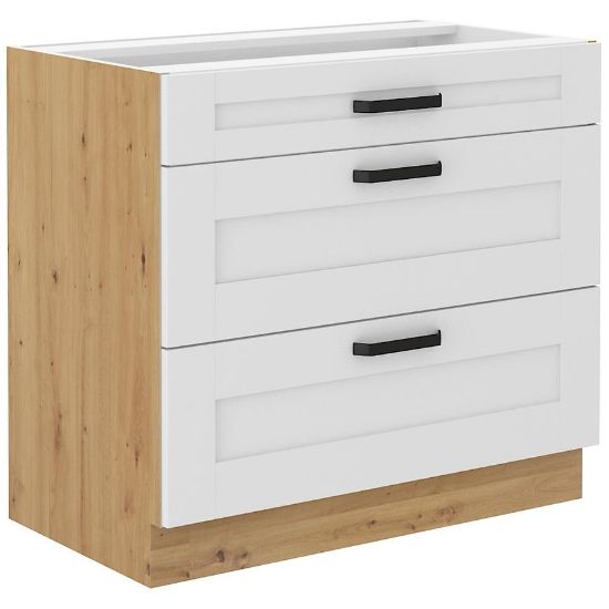Virtuvės spintelė LUNA balta matinė/artisan 80d 3s bb paveikslėlis