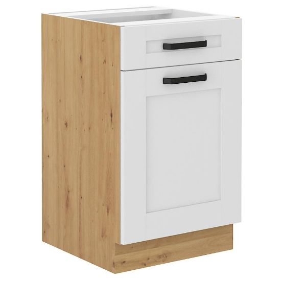 Virtuvės spintelė LUNA balta matinė/artisan 50d 1f 1s bb paveikslėlis