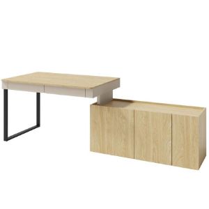 Paveikslėlis Rašomasis stalas Luca LC10+komoda 3D smėlio/ ąžuolo spalvos