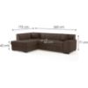 Kampinė sofa su miegamąja funkcija Minos Vardo 39 kairėje pusėje paveikslėlis