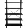 Loft knygų spinta 8644 H juodos spalvos paveikslėlis