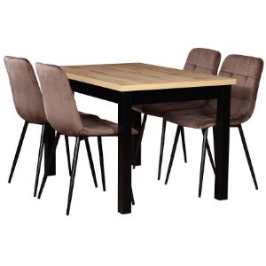 Rodyti išsamią informaciją apie Karol 1+4 stalo ir kėdžių komplektas St30+W168 wotan/juoda Karol 1+4 stalo ir kėdžių komplektas St30+W168 wotan/juoda paveikslėlis