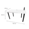 Žaidimų stalas Žemas baltas 120x60x3,6 Modelis 3 paveikslėlis