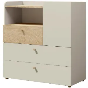 Paveikslėlis Komoda Yuki 10 Grey Beige/Oiled Oak