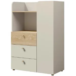 Paveikslėlis Komoda Yuki 7 Grey Beige/Oiled Oak