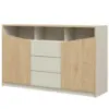 Komoda Aston 3 Grey Beige/Oiled Oak paveikslėlis