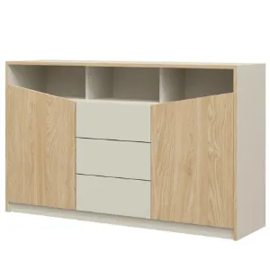 Paveikslėlis Komoda Aston 3 Grey Beige/Oiled Oak