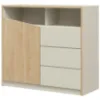 Komoda Aston 4 Grey Beige/Oiled Oak paveikslėlis