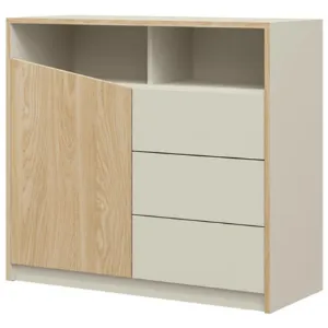 Paveikslėlis Komoda Aston 4 Grey Beige/Oiled Oak