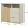 Komoda Aston 4 Grey Beige/Oiled Oak paveikslėlis
