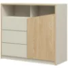 Komoda Aston 5 Grey Beige/Oiled Oak paveikslėlis