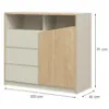 Komoda Aston 5 Grey Beige/Oiled Oak paveikslėlis