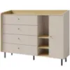 Komoda Alessio AE7 4S1D Beige/Oak paveikslėlis