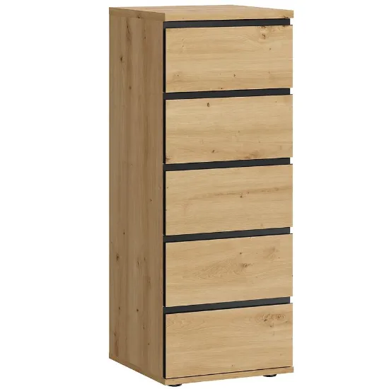 Naxos 5s komoda Artisan ąžuolas / Artisan juodas matinis paveikslėlis