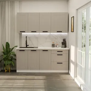 Virtuvė Luna Claygrey/White 180cm be stalviršio paveikslėlis