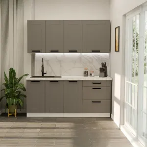 Virtuvė Luna pilkai pilka/balta 180cm be stalviršio paveikslėlis