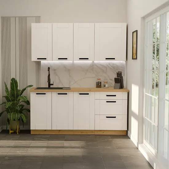 Virtuvė Luna White/Artisan 180 cm be stalviršio paveikslėlis