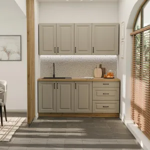 Paveikslėlis Stilo Claygrey/Artisan 180 cm virtuvė be stalviršio